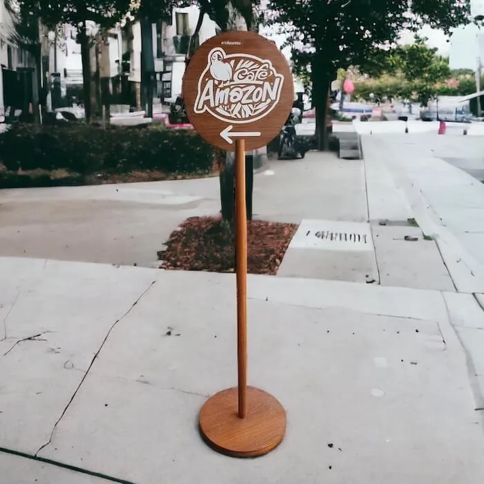 cafe amazon ป้ายไม้